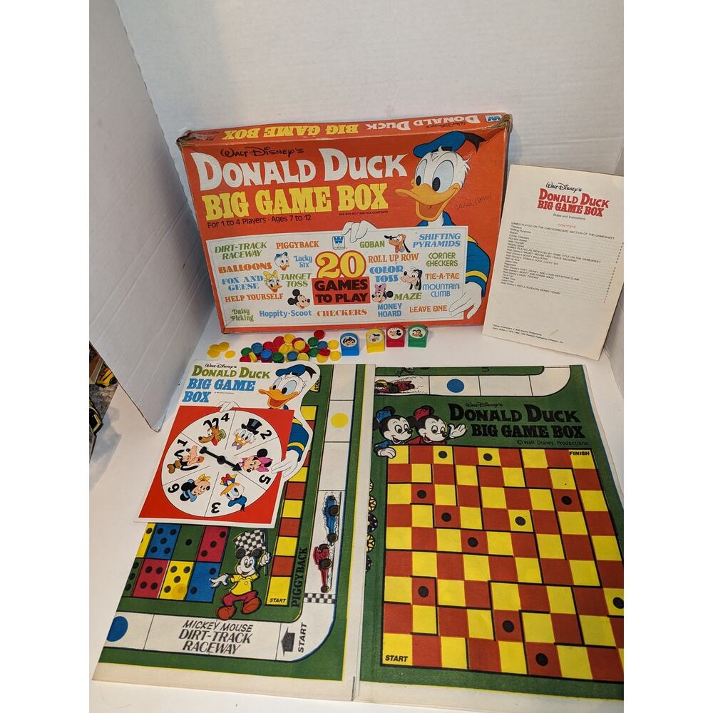 Vintage 1979 Walt Disney's Donald Duck Big Game Box Board Game